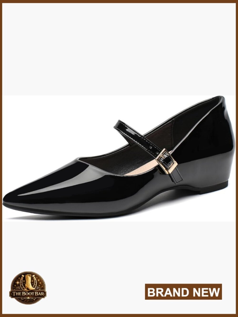 Hidden Wedge Ballet Flats with Arch Support Square Toe Mary Jane Work Flats